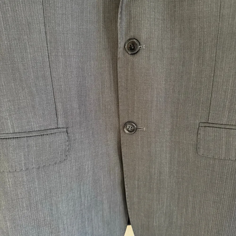 Versace Collection Sport Coat Blazer 100% Wool Dark Gray Light Pinstripe Size 50